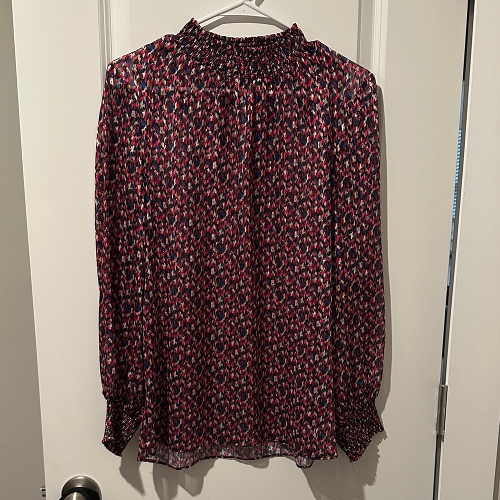 Renuar Red and Black Patterned Blouse